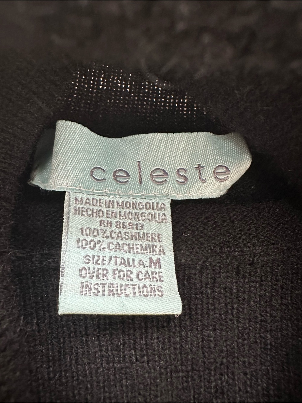 Celeste 100% Cashmere Black Turtleneck Sweater Medium Classic Quiet Luxury M - Picture 2 of 7